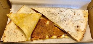 ‘Ground beef’ quesadillas  at Naughty Vegan  in Dubai