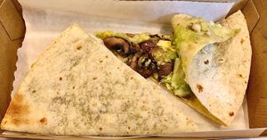 Mushroom quesadillas at Naughty Vegan  in Dubai