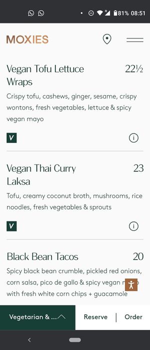 Vegan at Moxies - Sandman Hotel Calgary Airport in Calgary