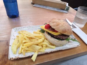 Vegan burger with beyond meat. at Bali Coffee & Brunch in Girona