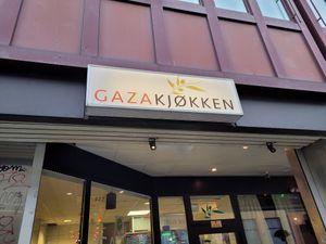 Shop front at GazaKjøkken in Oslo