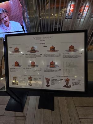 Burger options. No vegan at Gorden Ramsey Burger in Busan