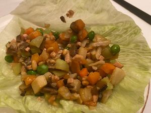 San choy bao. Not hugely flavoursome but cooked well, healthy, and nice texture  at Gong De Lin in Melbourne