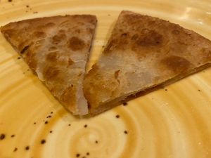 Crispy vege pancake. Incredibly simple but also incredibly tasty  at Gong De Lin in Melbourne