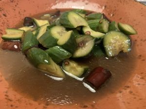 Cucumber mash. Not for me! at Gong De Lin in Melbourne