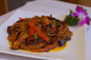 Sichuan eggplant at Gong De Lin in Melbourne