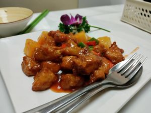 Pricey sweet and sour pork at Gong De Lin in Melbourne