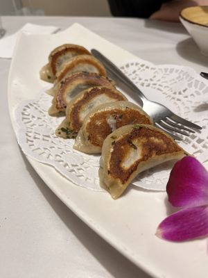 Pan fried dumplings   at Gong De Lin in Melbourne