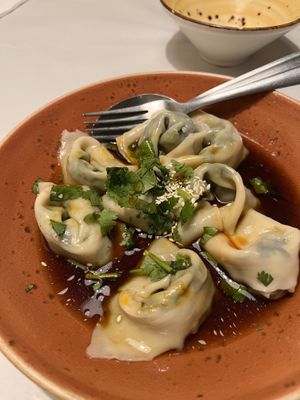 Wontons in chilli oil - absolute highlight!   at Gong De Lin in Melbourne