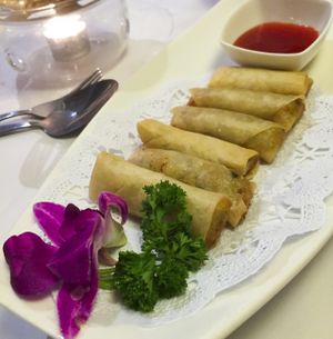 Spring rolls at Gong De Lin in Melbourne
