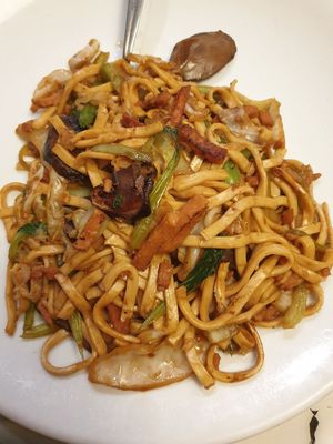 Shanghai fried noodles $15.80 at Gong De Lin in Melbourne