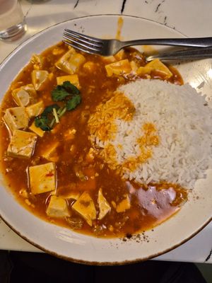 Spicy bean curd on rice $15.80 +50c card fee??: very spicy, wouldnt have got it if had realised it was silken tofu at Gong De Lin in Melbourne