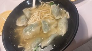 Vegetarian dumpling noodle soup. A bit plain  at Gong De Lin in Melbourne