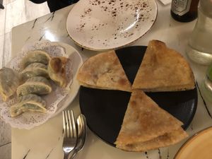 Dumplings and pancakes  at Gong De Lin in Melbourne