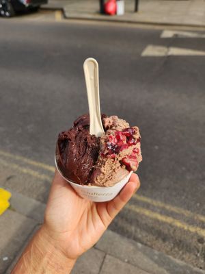Black cherry praline! at Gelateria Romeo & Giulietta in North London