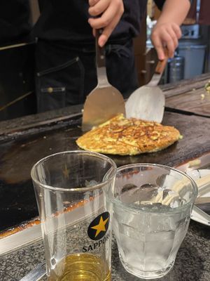   at Okonomiyaki Mizuno in Osaka