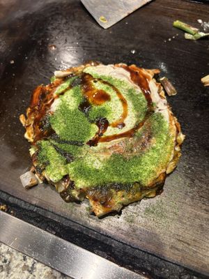   at Okonomiyaki Mizuno in Osaka