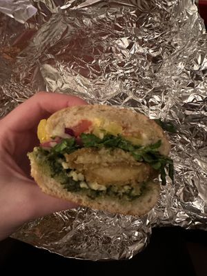 Pesto chicken sandwich  #Veganuary at Pizza Luce - Lyndale Ave in Minneapolis