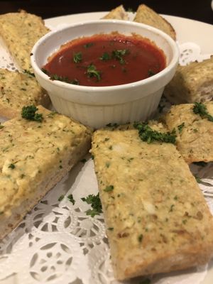 Garlic toast with homemade vegan ricotta  at Pizza Luce - Lyndale Ave in Minneapolis