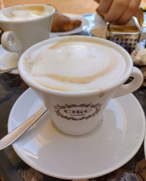 Cappuccino with soy milk at Bar Pasticceria Ciro in Alghero