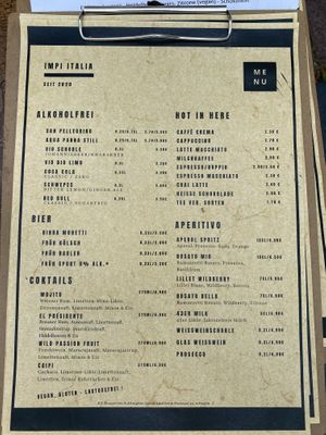 Getränkekarte  at Impi Snack in Cologne