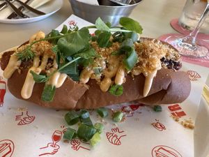 Hotdog with kimchi sauerkraut   at Fret  in Den Bosch