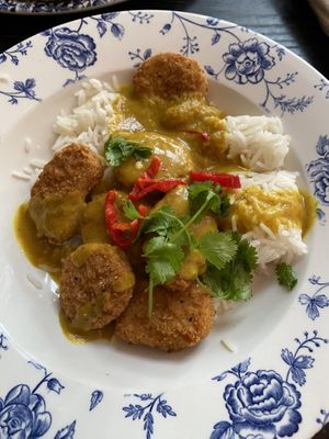 Katsu Quorn nugget curry  at The Dog Beck in Penrith
