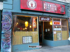View from the street -- it's on a block with lots of other restaurants at Burmese Kitchen in San Francisco