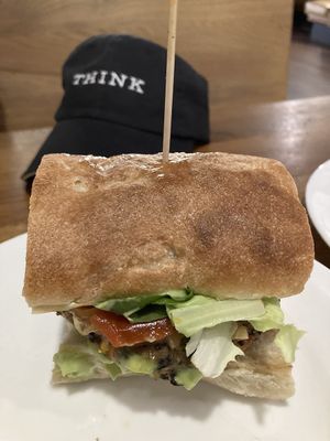 Black bean burger  at veg+ in Hudson