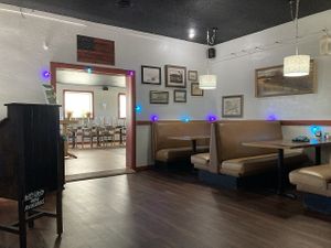 Rear interior seating plus group eating area at veg+ in Hudson