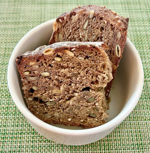 Seeded rye bread  at Al Mizah Restaurant in Abu Dhabi