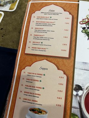 Menü  at Taj India in Bonn