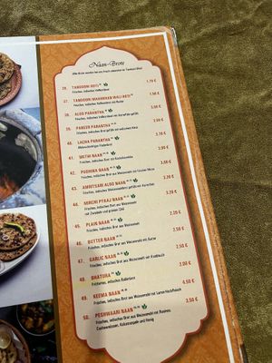 Menü  at Taj India in Bonn