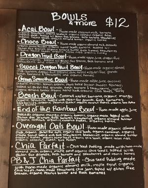 Menu at Sunrise Superfood Cafe  at Sunrise Superfood Cafe in Wake Forest