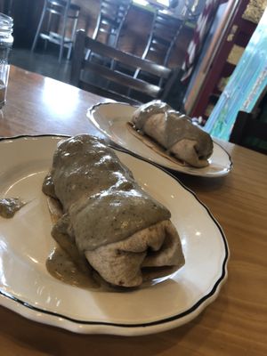 Blue Plate Special burritos with tofu scramble  at Mead's Green Door Cafe in Orange