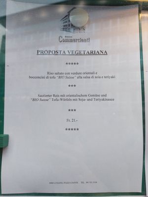 Proposta vegetariana at Ristorante Commercianti in Lugano
