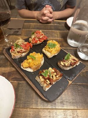 Bruschetta selection   at Piennolo Land Food in Sorrento