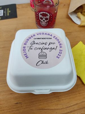 My burger had won a prize! at Chik  in Terrassa