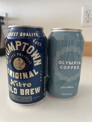 Canned cold brew found in the front of the store. Other vegan drinks, protein drinks, and kombucha in this section too!  at Sno-Isle Natural Foods Co-op in Everett