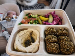 Falafel platter. It also came with two pita breads. at Chutzpah Kitchen  in Westfield