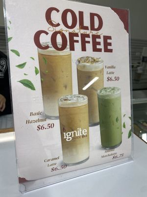 Customizable with alternative milk vegan cafe drinks   at Ignite  in Guam