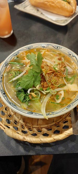 Sour and spicy vegan beef soup at S Vietnamese Cuisine in Kyoto