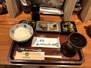 @HaradaTofu Shop the best tofu menu ever ❤️ For starters I was given Japanese lime flavored tofu, red beans, burdock, lotus roots、daikon, and stir fried greens❤️  at Harada Tofu Shop in Ashikaga