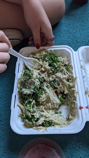 Pesto Pasta at Superfresh Organic Cafe in Brattleboro