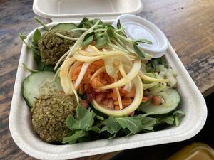 Falafel salad  at Superfresh Organic Cafe in Brattleboro