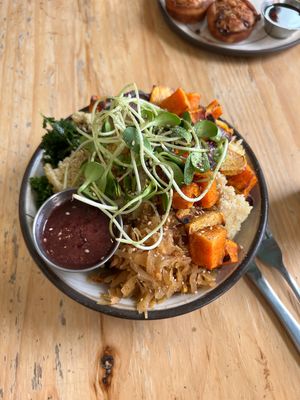 Macro bowl  at Superfresh Organic Cafe in Brattleboro