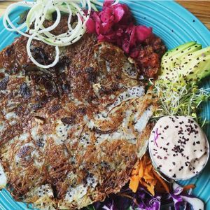 Hashbrown Deluxe at Superfresh Organic Cafe in Brattleboro