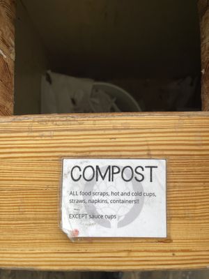 Compostable takeout ware  at Superfresh Organic Cafe in Brattleboro