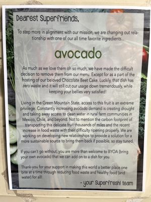   at Superfresh Organic Cafe in Brattleboro