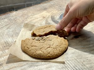 Maple tahini cookie  at Superfresh Organic Cafe in Brattleboro